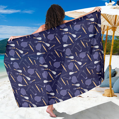 Cooking Kitchen Tools Pattern Print Design 04 Sarong Pareo Wrap