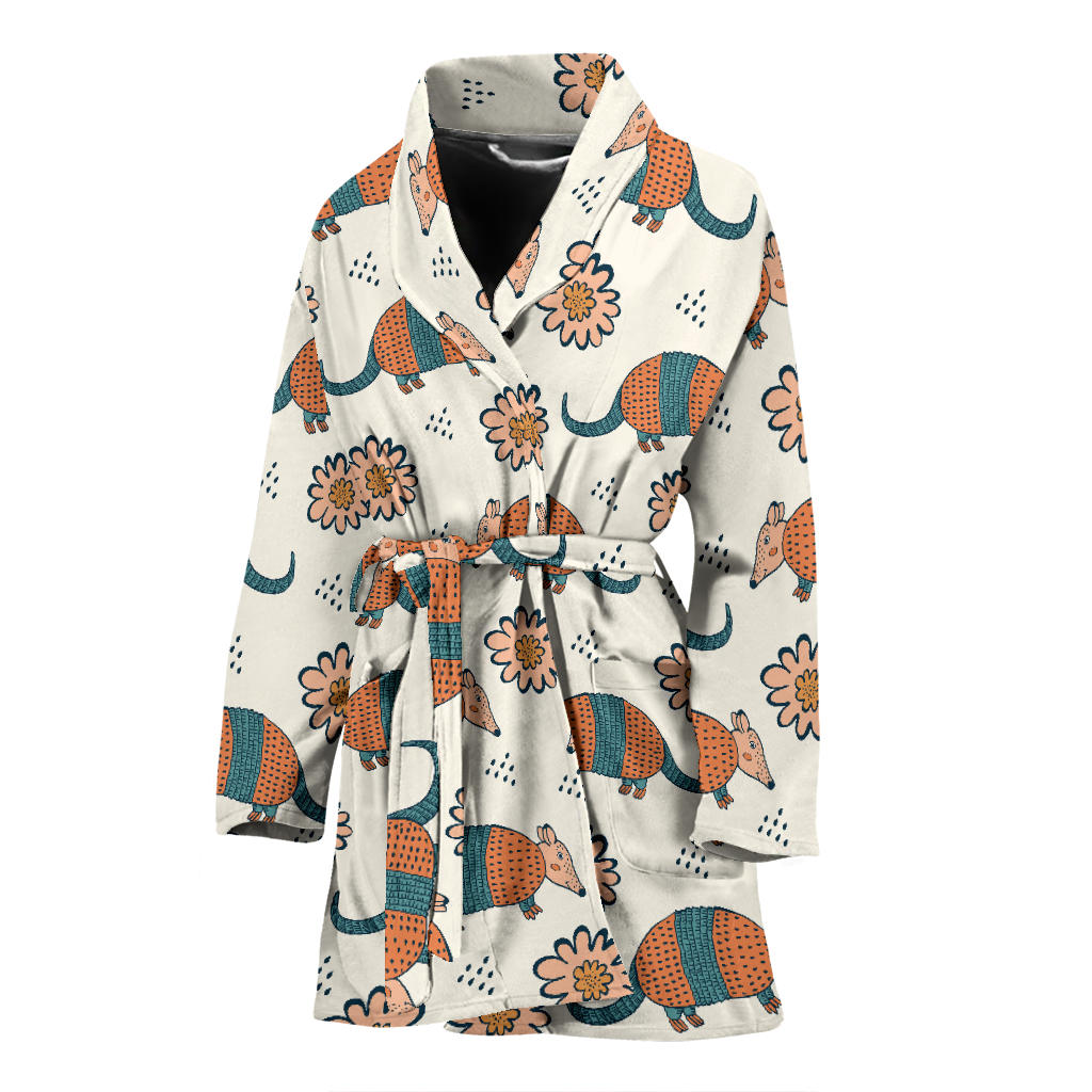 Armadillo Pattern Print Design 02 Women Bathrobe