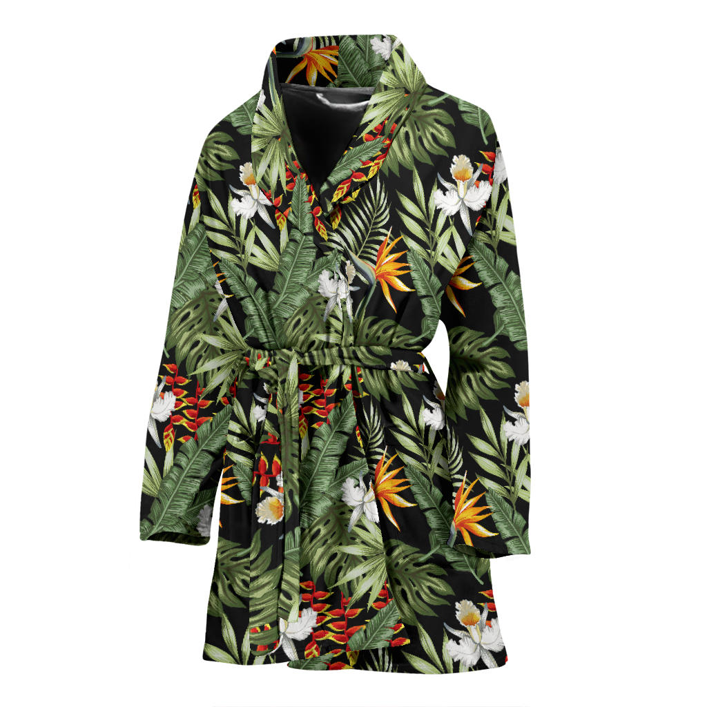 Bird Of Paradise Pattern Print Design 02 Women Bathrobe