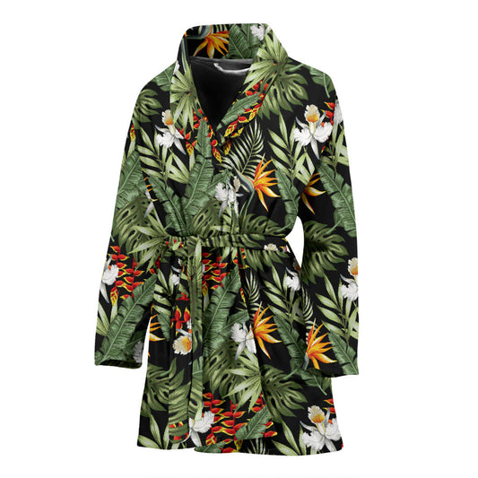 Bird Of Paradise Pattern Print Design 02 Women Bathrobe