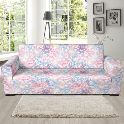 Dahlia Pattern Print Design 01 Sofa Slipcover