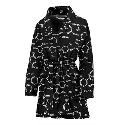 Chemical Pattern Print Design 02 Women Bathrobe