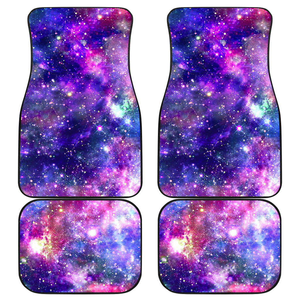 Galaxy Night Stardust Space Print  Car Floor Mats Front Back