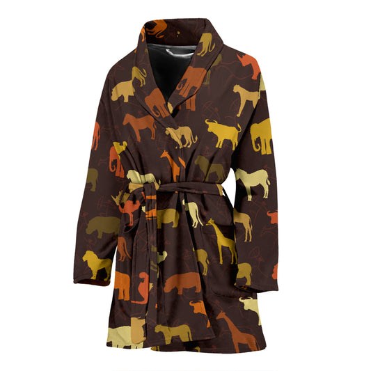 Safari Animal Print Design LKS301 Women Bathrobe