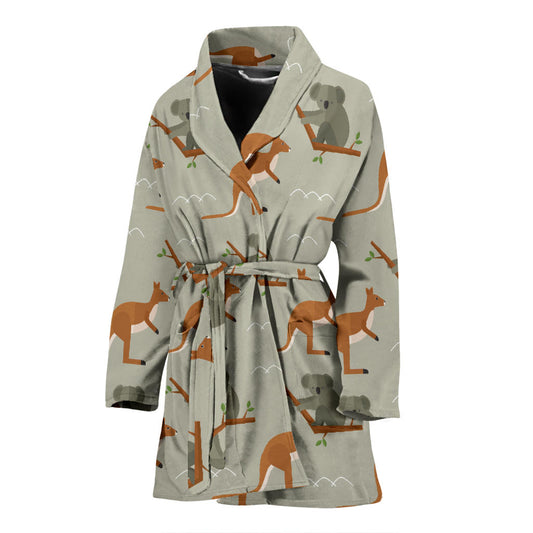 Koala Pattern Print Design 03 Women Bathrobe