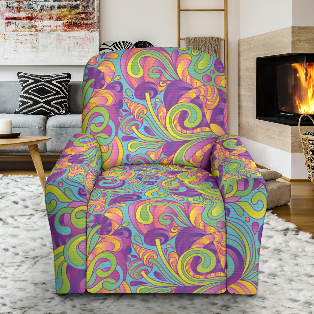 Psychedelic Mushroom Pattern Print Design A05 Recliner Slipcover with Pocket