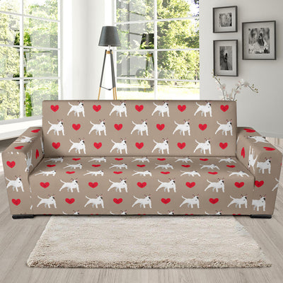 Bull Terriers Pattern Print Design 01 Sofa Slipcover