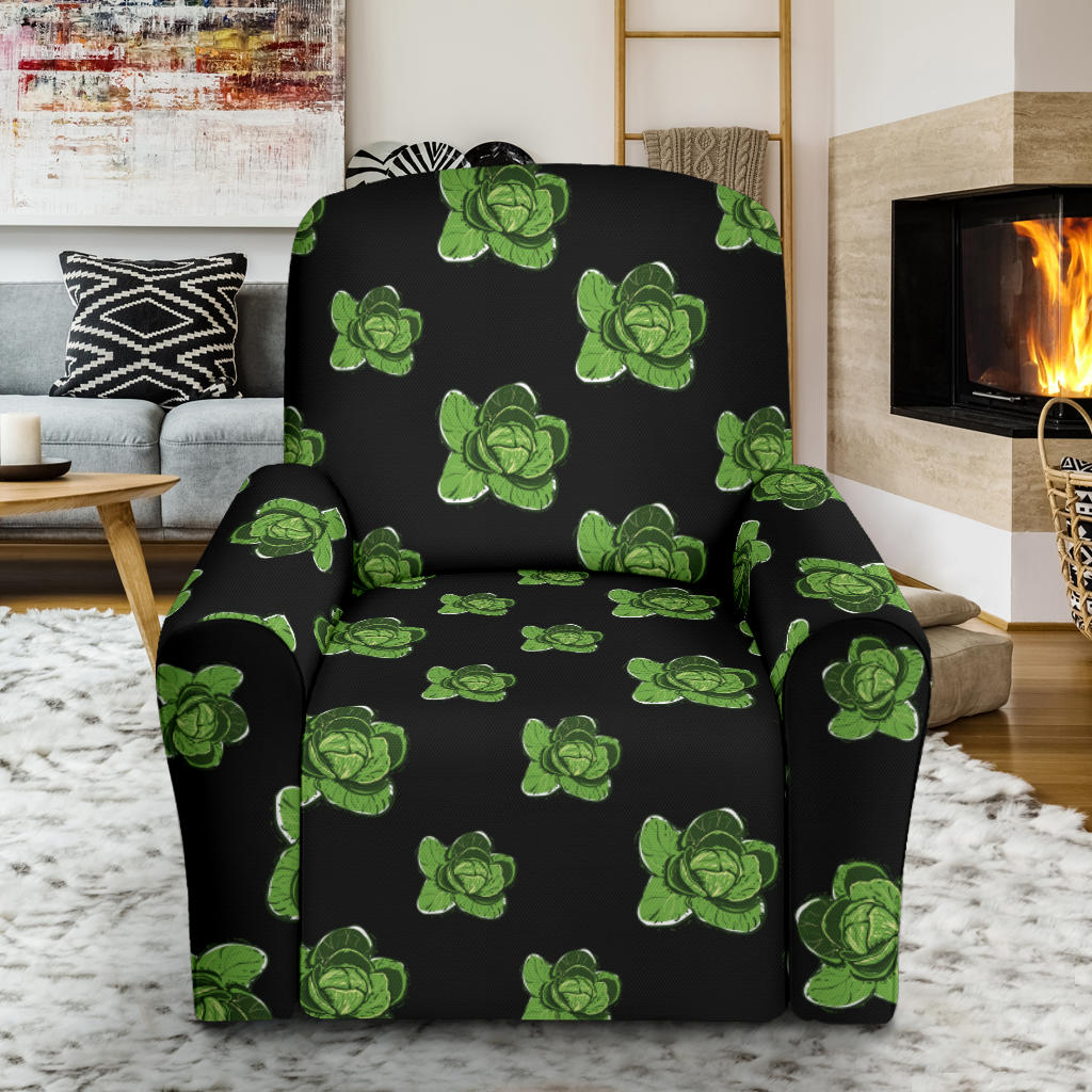 Cabbage Pattern Print Design 03 Recliner Slipcover with Pocket