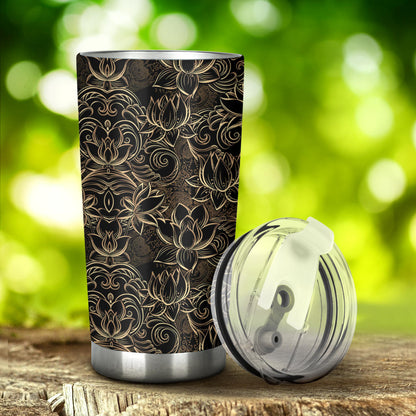 Lotus Gold Mandala Design Themed Tumbler