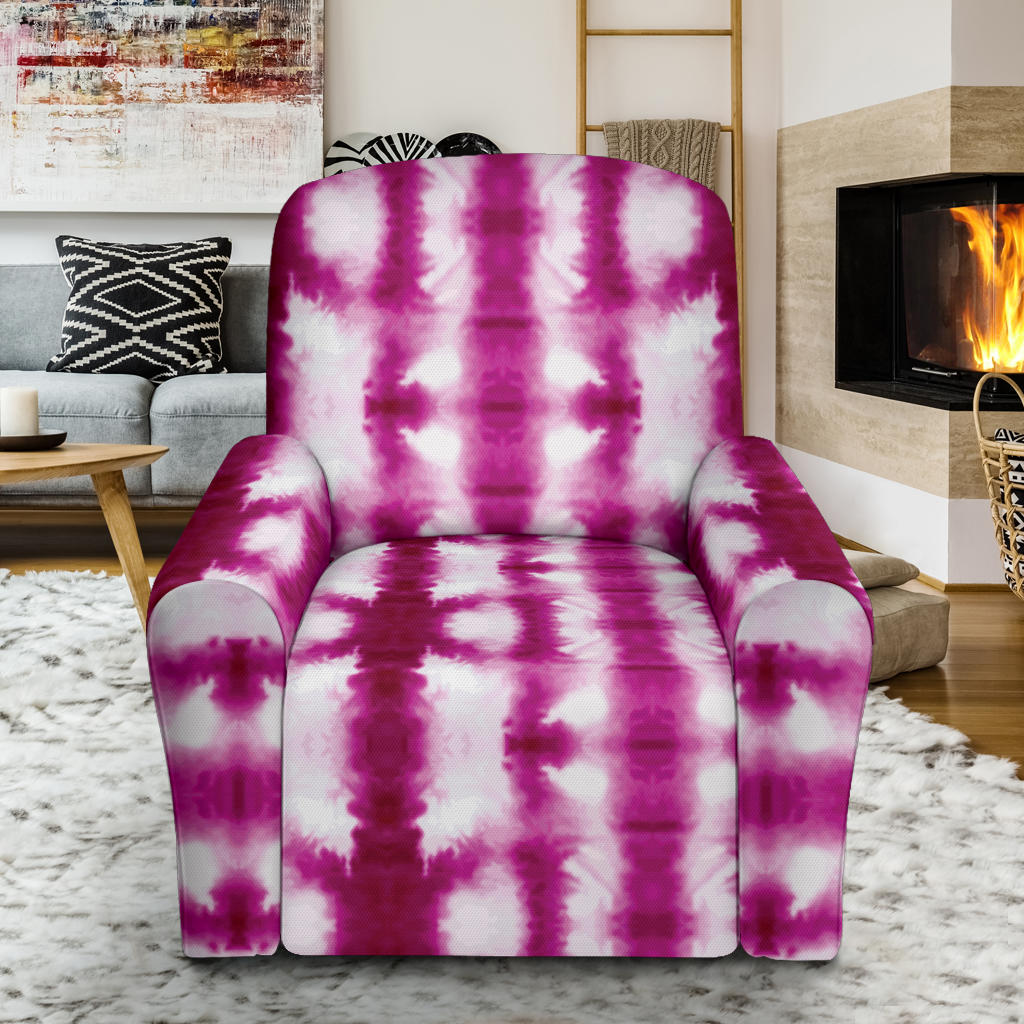Tie Dye Dark Pink Print Design LKS303 Recliner Slipcover with Pocket