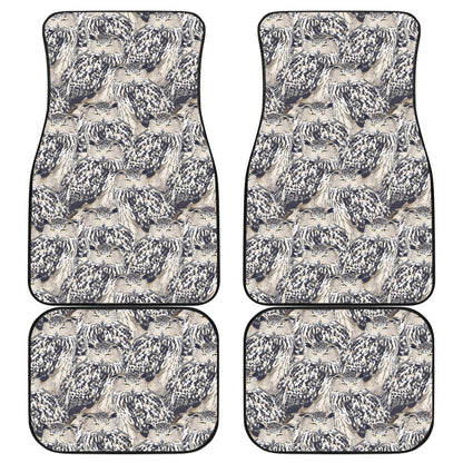 Owl Realistic Themed Design Print Car Floor Mats Front Back