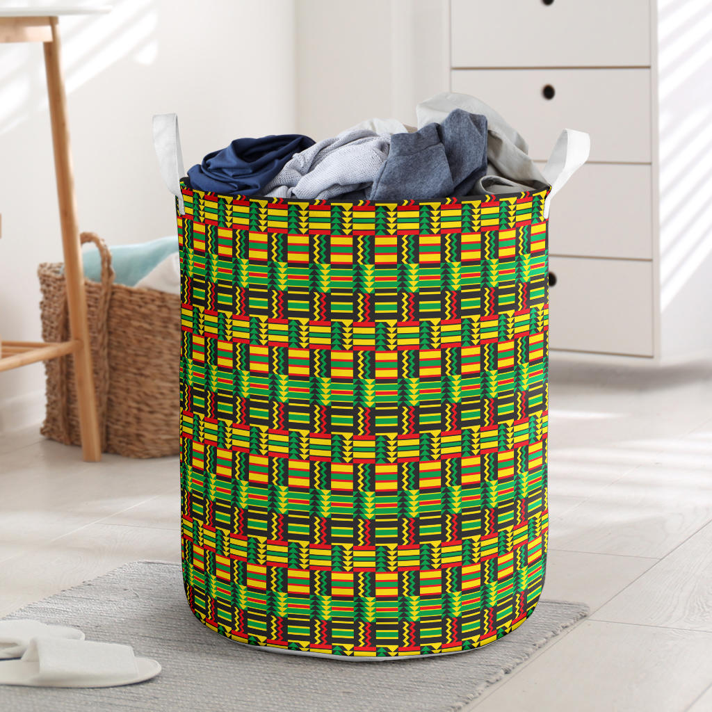 African Zip Zag Print Pattern Laundry Basket
