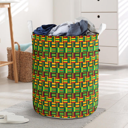 African Zip Zag Print Pattern Laundry Basket