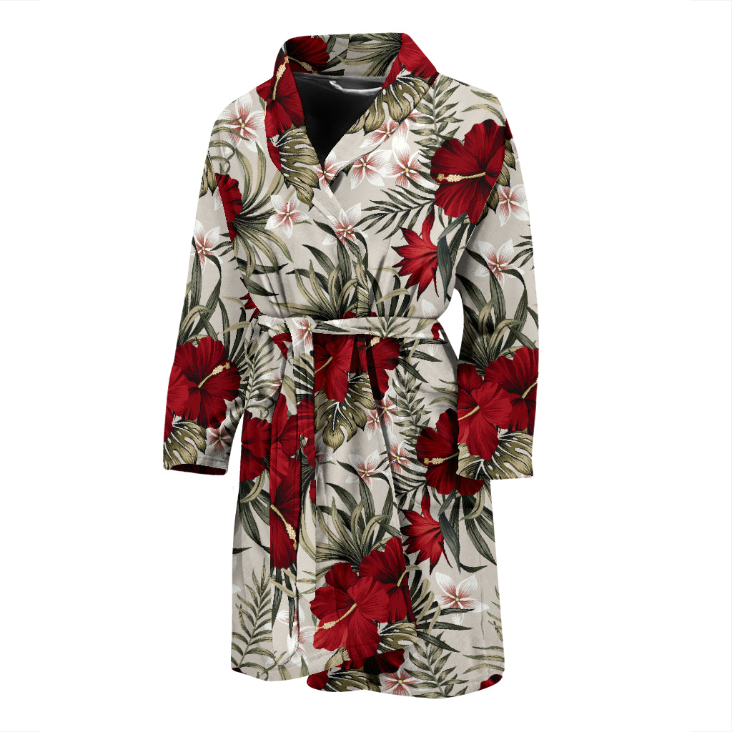 Hibiscus Print Design LKS3011 Men Bathrobe