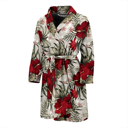 Hibiscus Print Design LKS3011 Men Bathrobe