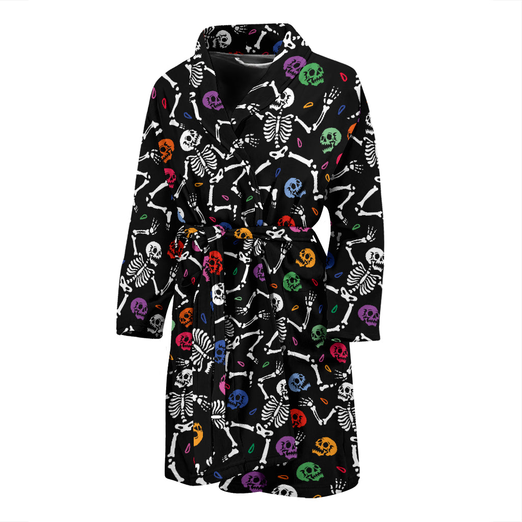Skeleton Print Design LKS307 Men Bathrobe