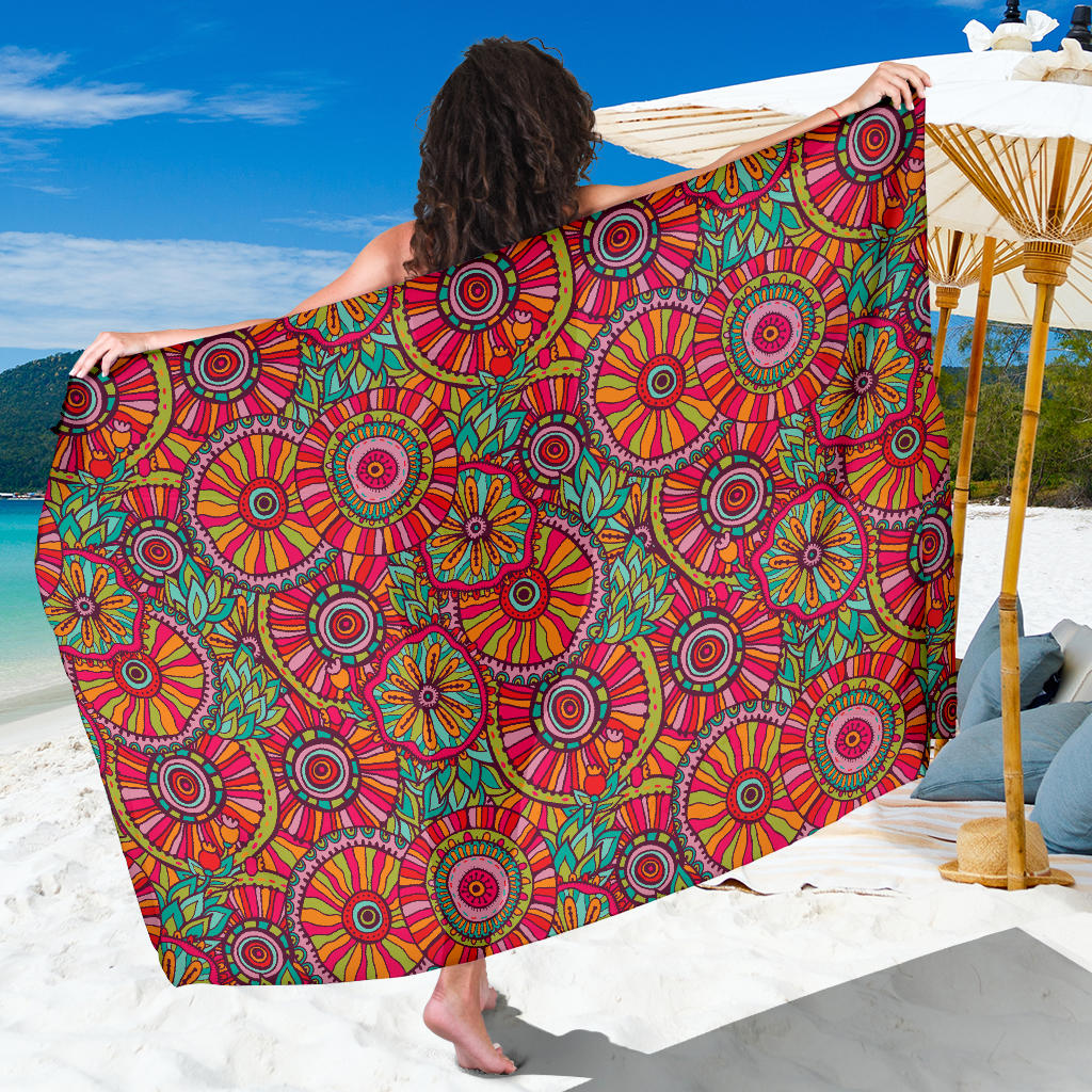 Boho Pattern Print Design 01 Sarong Pareo Wrap