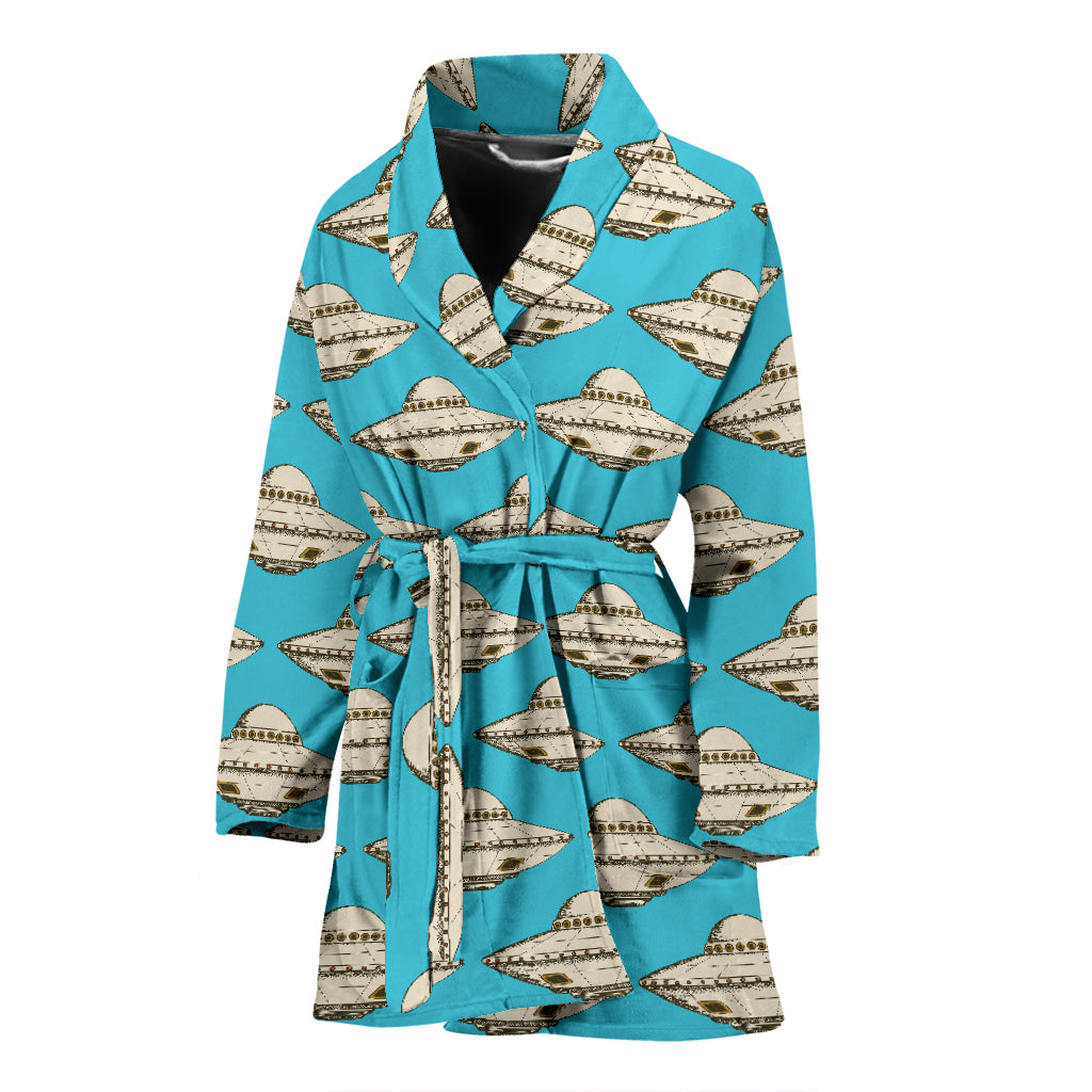 UFO Print Design LKS301 Women Bathrobe