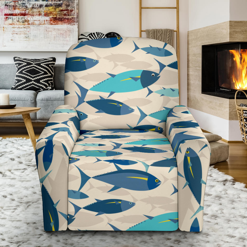 Tuna Fish Print Design LKS302 Recliner Slipcover with Pocket
