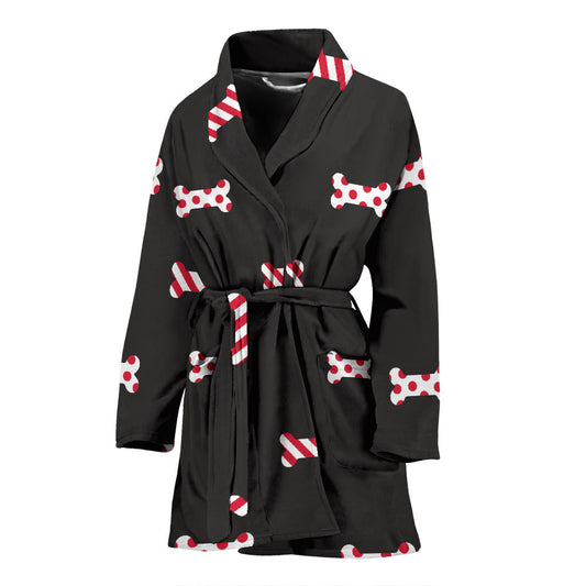 Dog Bone Pattern Print Design 04 Women Bathrobe