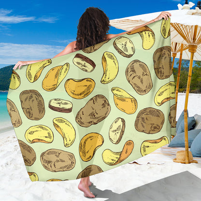 Potato Pattern Print Design A03 Sarong Pareo Wrap