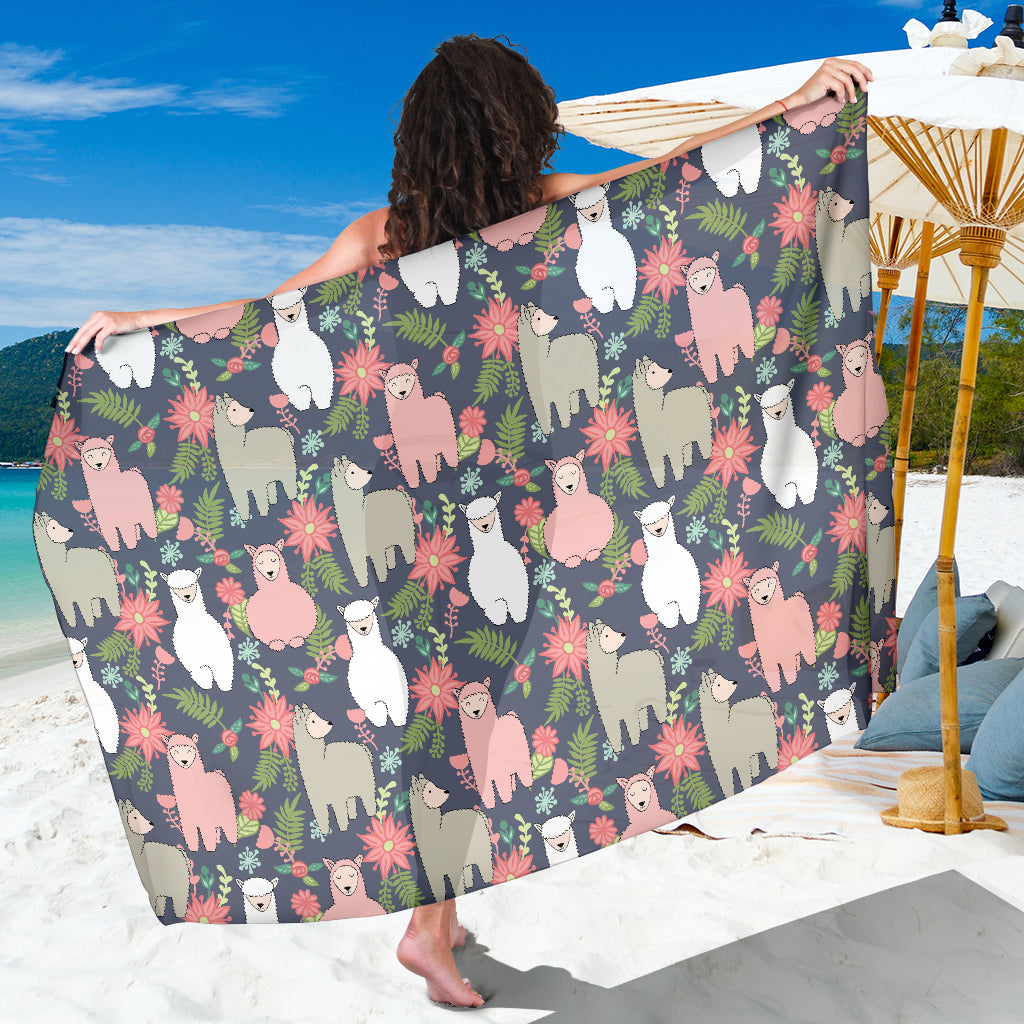 Alpaca Pattern Print Design 03 Sarong Pareo Wrap