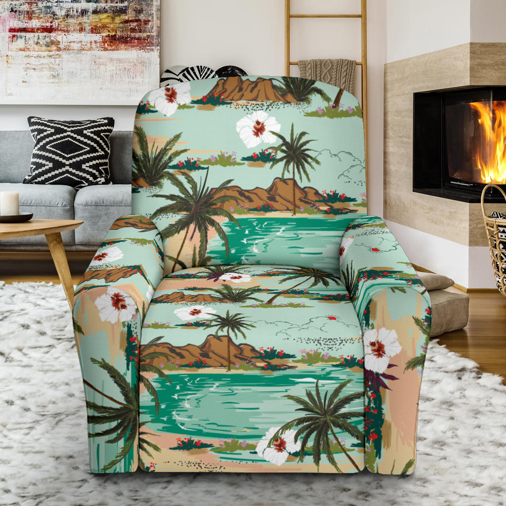 Pacific island Pattern Print Design A03 Recliner Slipcover with Pocket