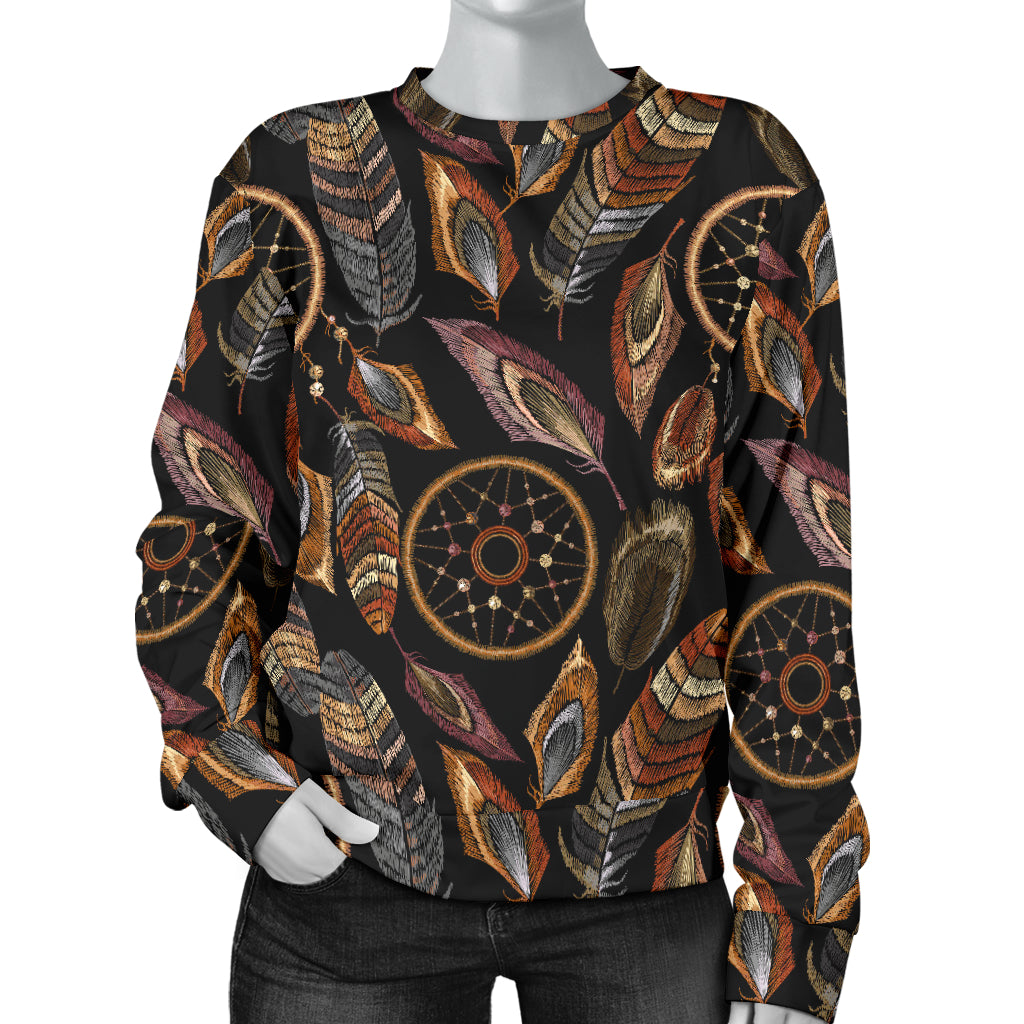 Dream catcher embroidered style Women Long Sleeve Sweatshirt