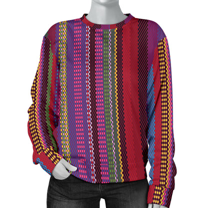 Serape Stripe Print Women Long Sleeve Sweatshirt