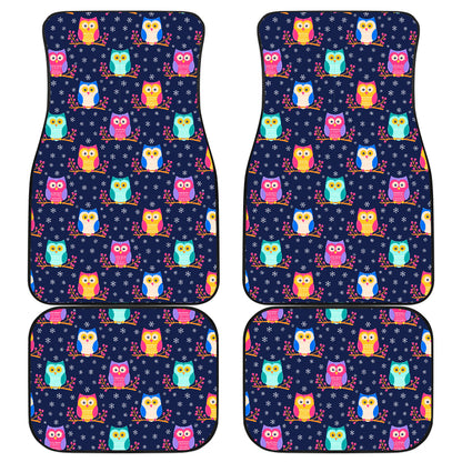 Owl Cute Themed Design Print Car Floor Mats Front Back