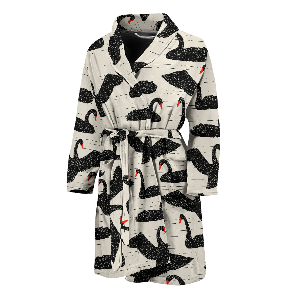 Swan Print Design LKS402 Men Bathrobe