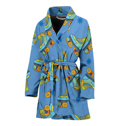 Roller skate Pattern Print Design A04 Women Bathrobe