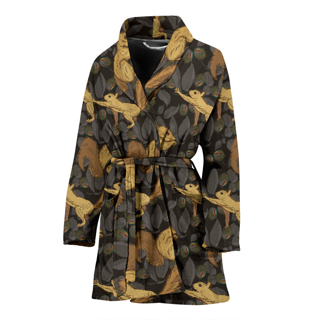 Squirrel Print Design LKS309 Women Bathrobe