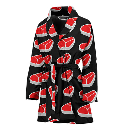 Steak Print Design LKS303 Women Bathrobe
