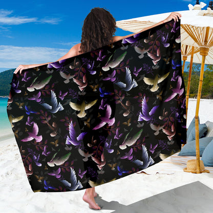 Pigeon Pattern Print Design 01 Sarong Pareo Wrap