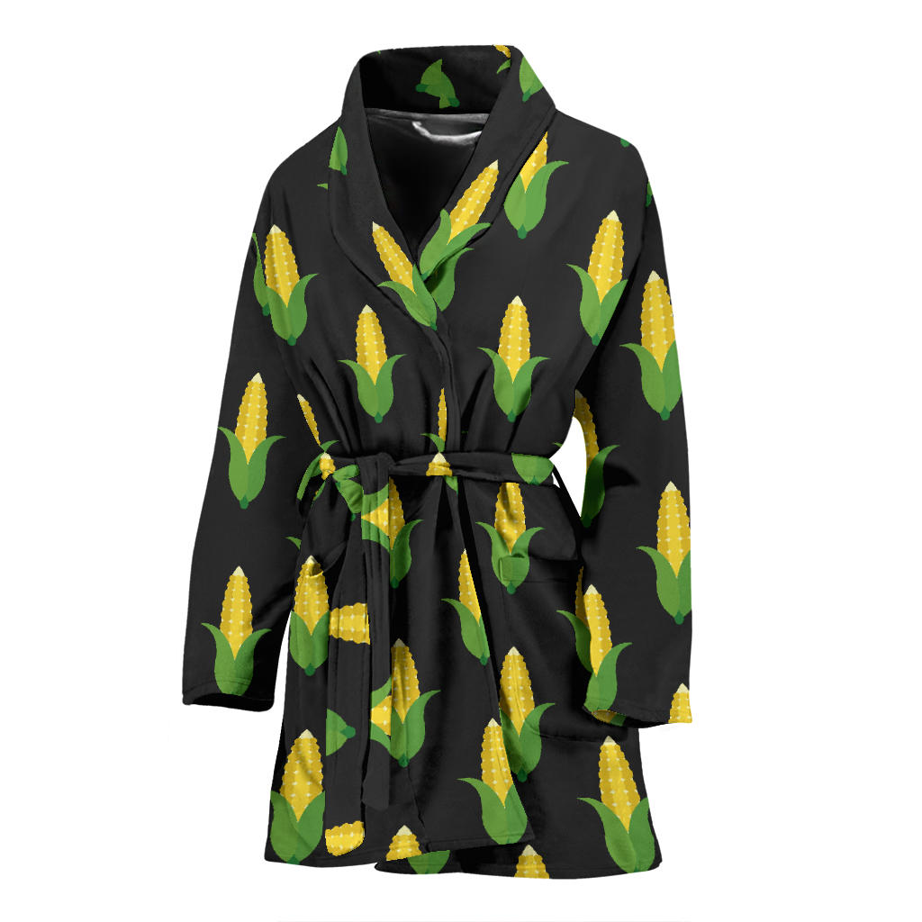 Corn Pattern Print Design 05 Women Bathrobe