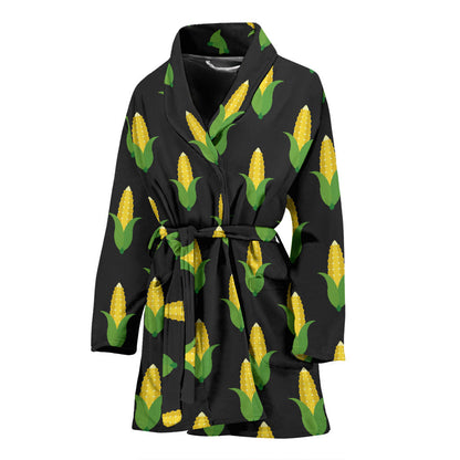 Corn Pattern Print Design 05 Women Bathrobe