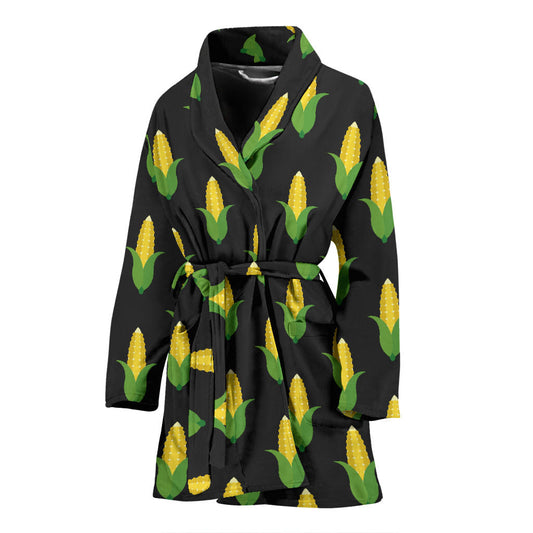 Corn Pattern Print Design 05 Women Bathrobe