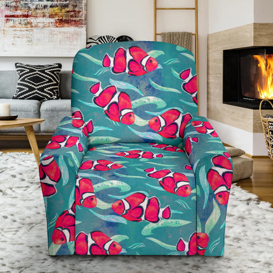 Clownfish Pattern Print Design 02 Recliner Slipcover with Pocket