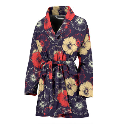 Tropical Flower Print Design LKS302 Women Bathrobe