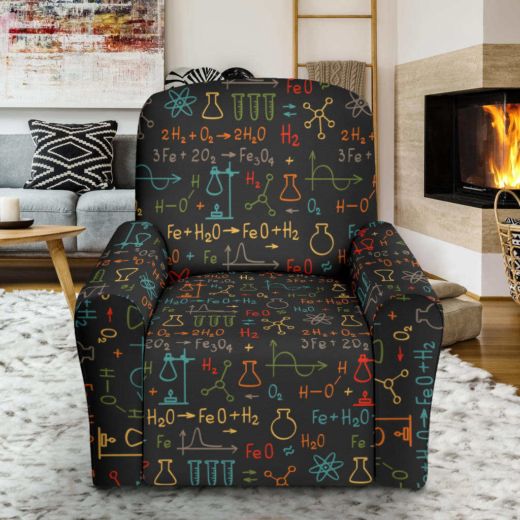 Chemical Pattern Print Design 03 Recliner Slipcover with Pocket