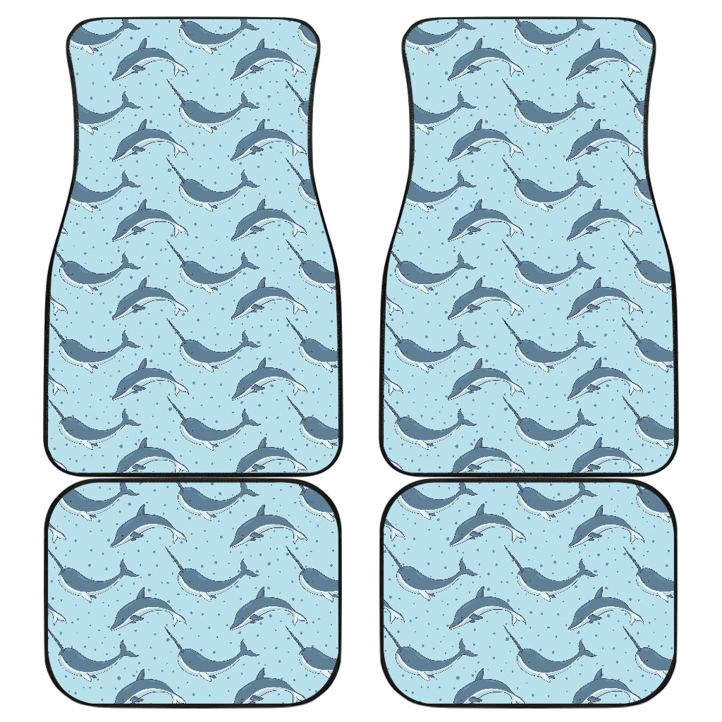 Narwhal Dolphin Print Car Floor Mats Front Back