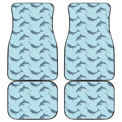 Narwhal Dolphin Print Car Floor Mats Front Back