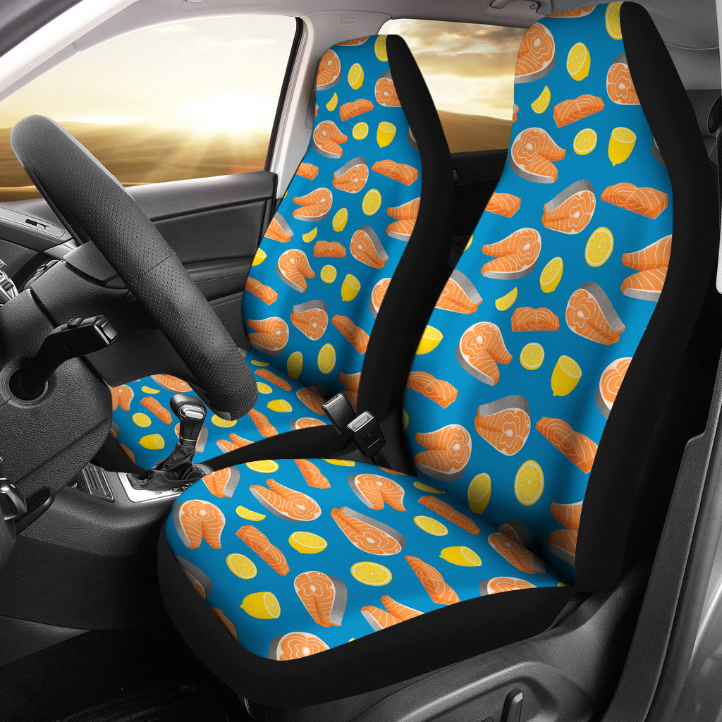 Salmon Steak With Lemon Print Design LKS308 Car Seat Covers