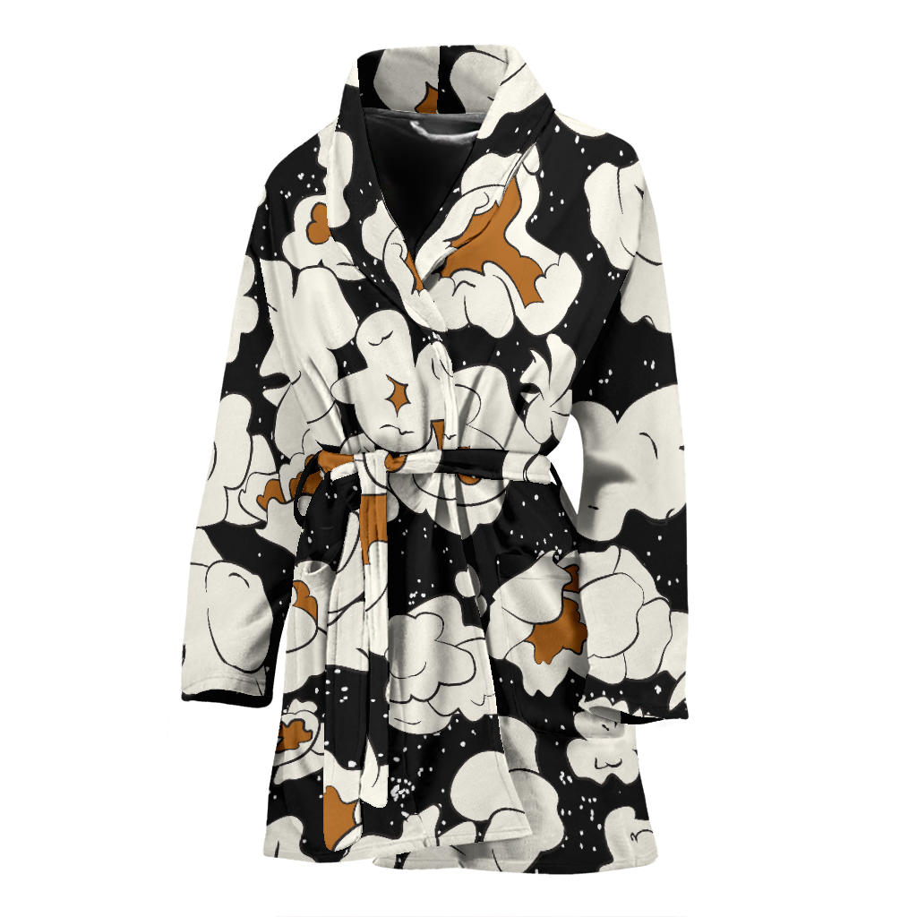 Popcorn Pattern Print Design A02 Women Bathrobe