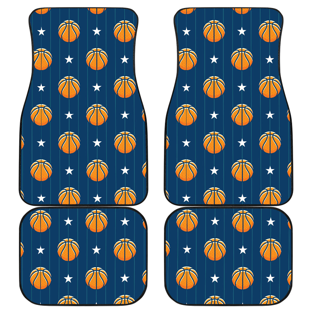 Basketball Star Print Pattern Car Floor Mats Front Back