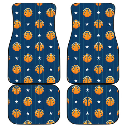 Basketball Star Print Pattern Car Floor Mats Front Back