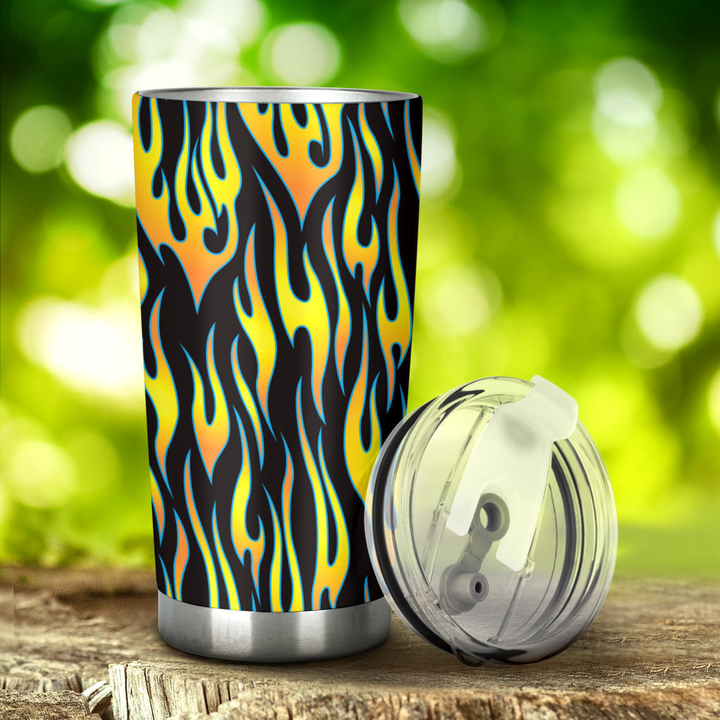 Flame Fire Yellow Pattern Tumbler