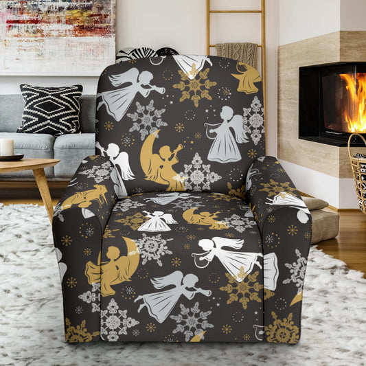 Angel Pattern Print Design 04 Recliner Slipcover with Pocket