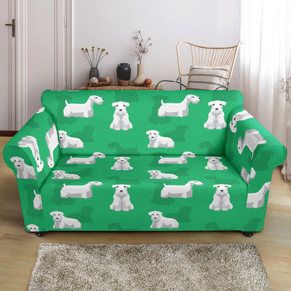 Sealyham Terriers Print Design LKS301 Loveseat Couch Slipcover